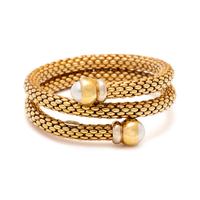 FOPE, YELLOW GOLD AND CULTURED PEARL BRACELET