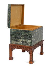 A Tessellated Marble Box on Chippendale Style Stand — 20TH CENTURY