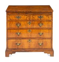 A George I Line-Inlaid Walnut Chest of Drawers