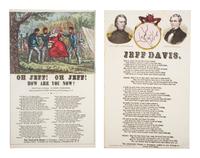 [CIVIL WAR] -- [DAVIS, Jefferson (1808-1889)]. A group of anti-Davis song sheets, sheet music, and an engraving, comprising: