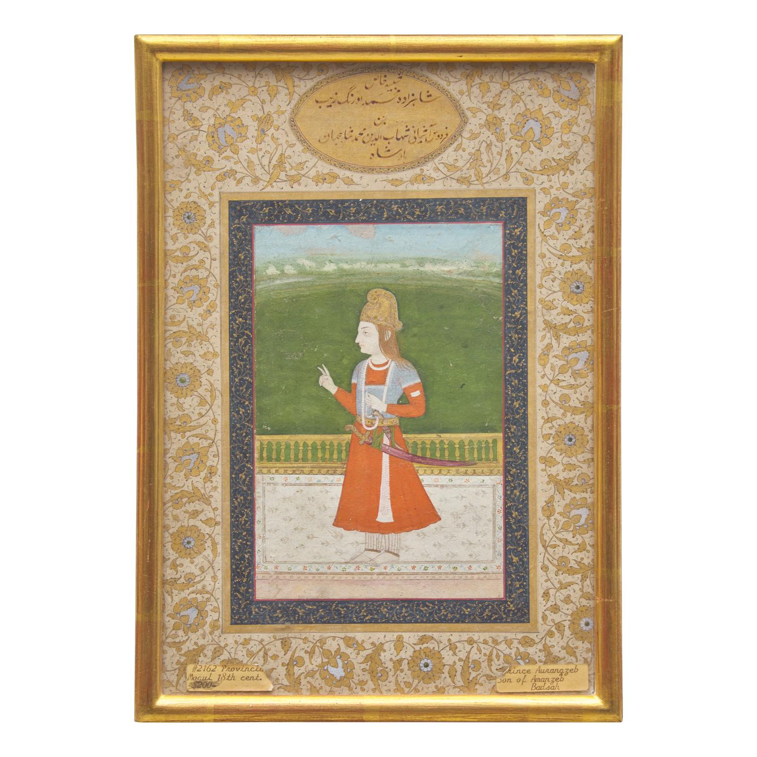 A Portrait of Prince Sayyid Aurangzeb, 18th/19th Century — 十八/十九世紀 印度細密畫莫卧儿帝国皇帝奧朗則布像