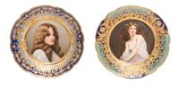 Two Royal Vienna Cabinet Plates Diameter 7 3/4 inches.
