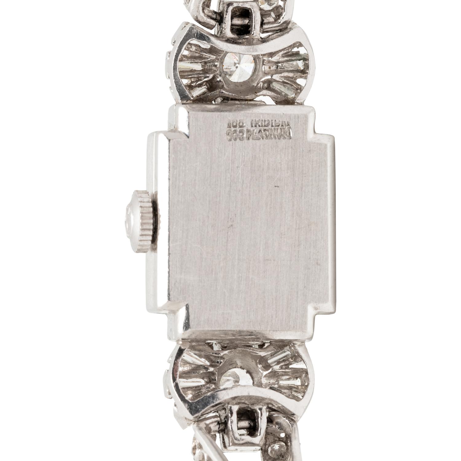 HAMILTON, PLATINUM AND DIAMOND HIDDEN DIAL WATCH