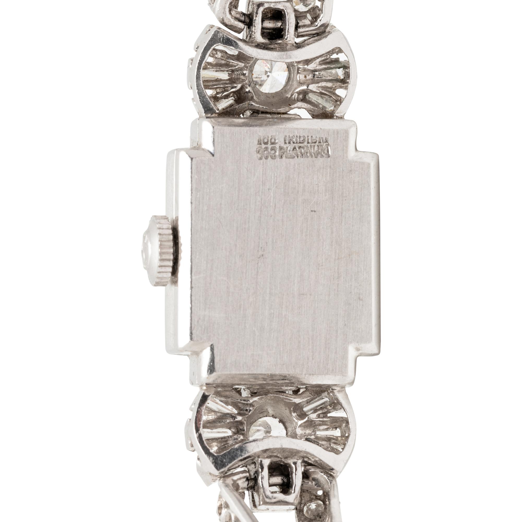 HAMILTON, PLATINUM AND DIAMOND HIDDEN DIAL WATCH