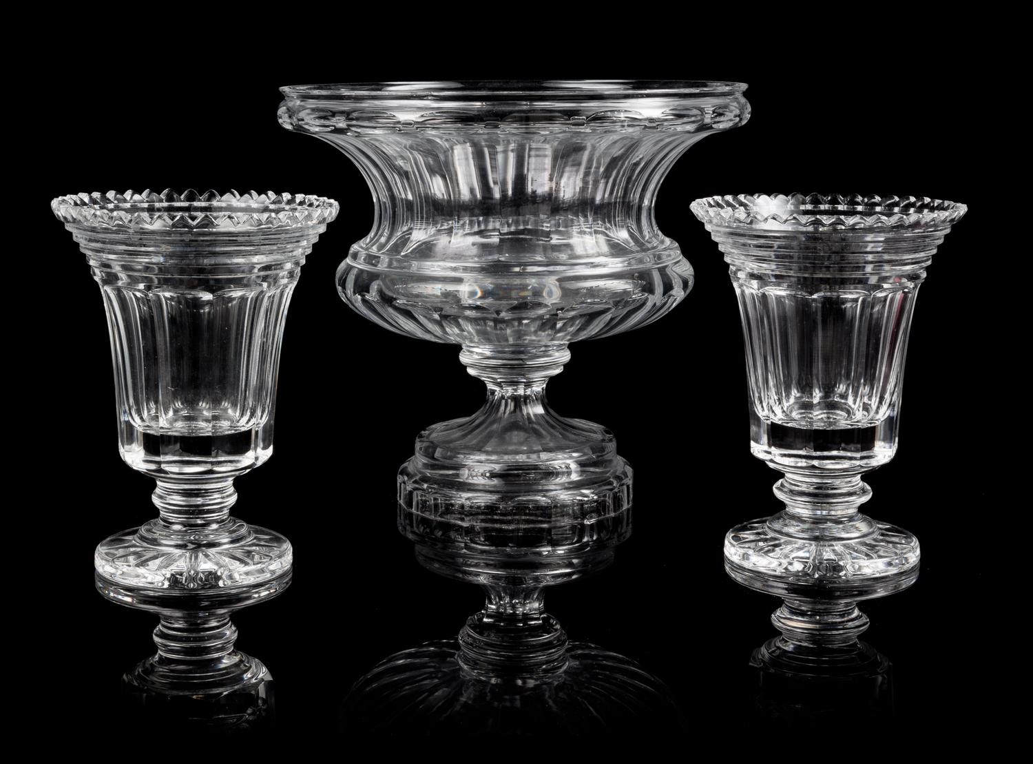 A Collection of William Yeoward Glass Table Articles Height of bowl 10 1/2 inches.