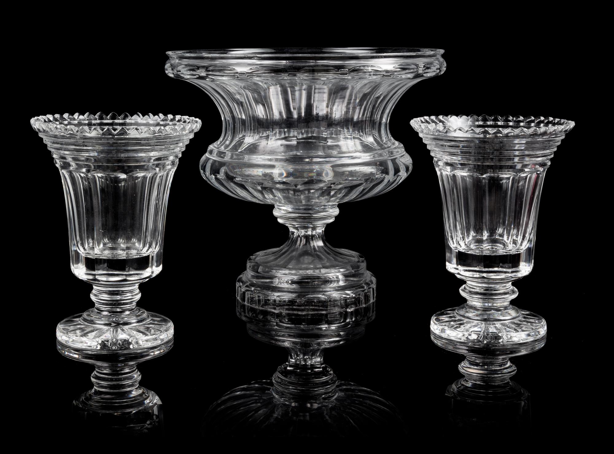 A Collection of William Yeoward Glass Table Articles Height of bowl 10 1/2 inches.