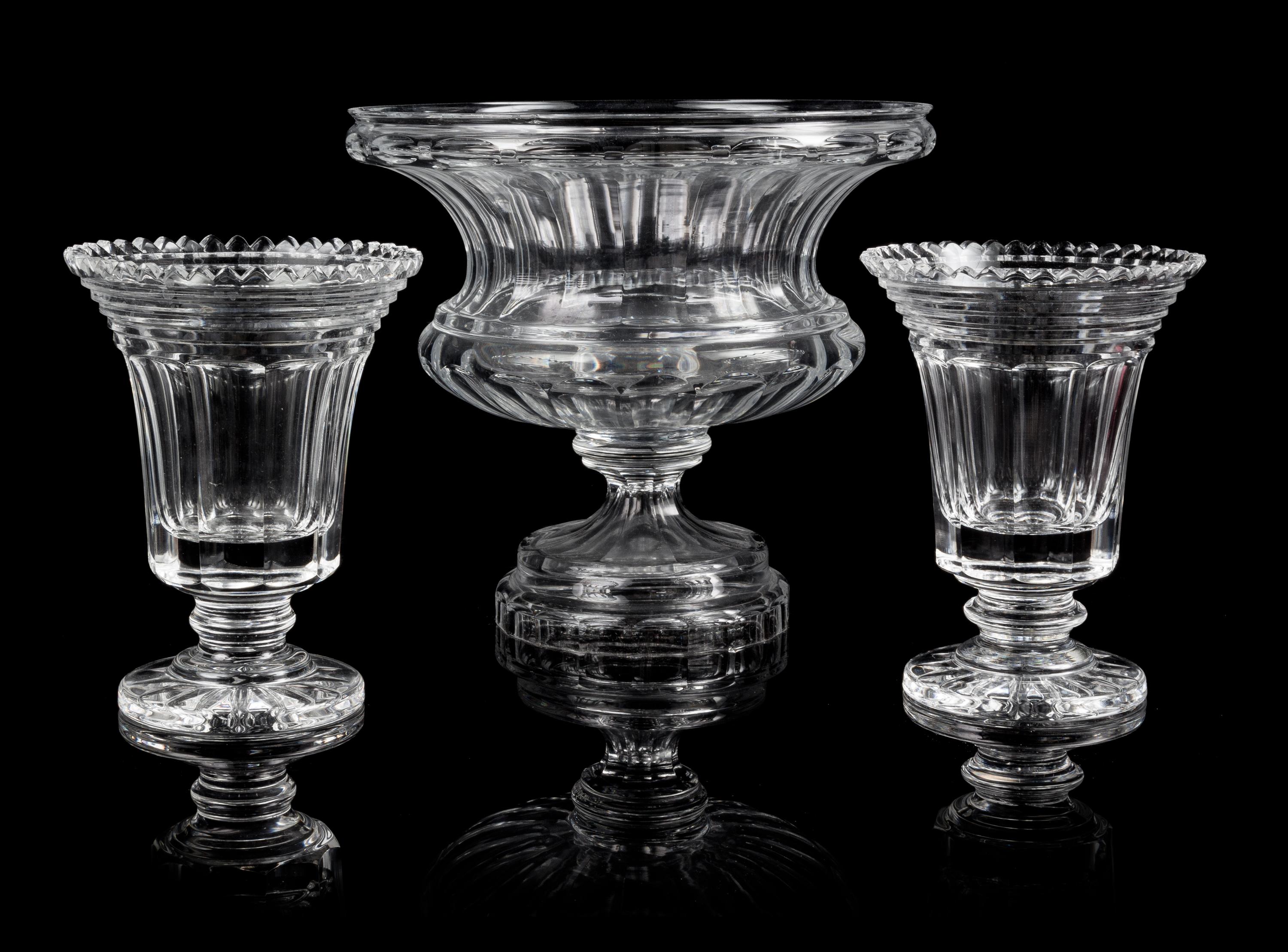 A Collection of William Yeoward Glass Table Articles Height of bowl 10 1/2 inches.