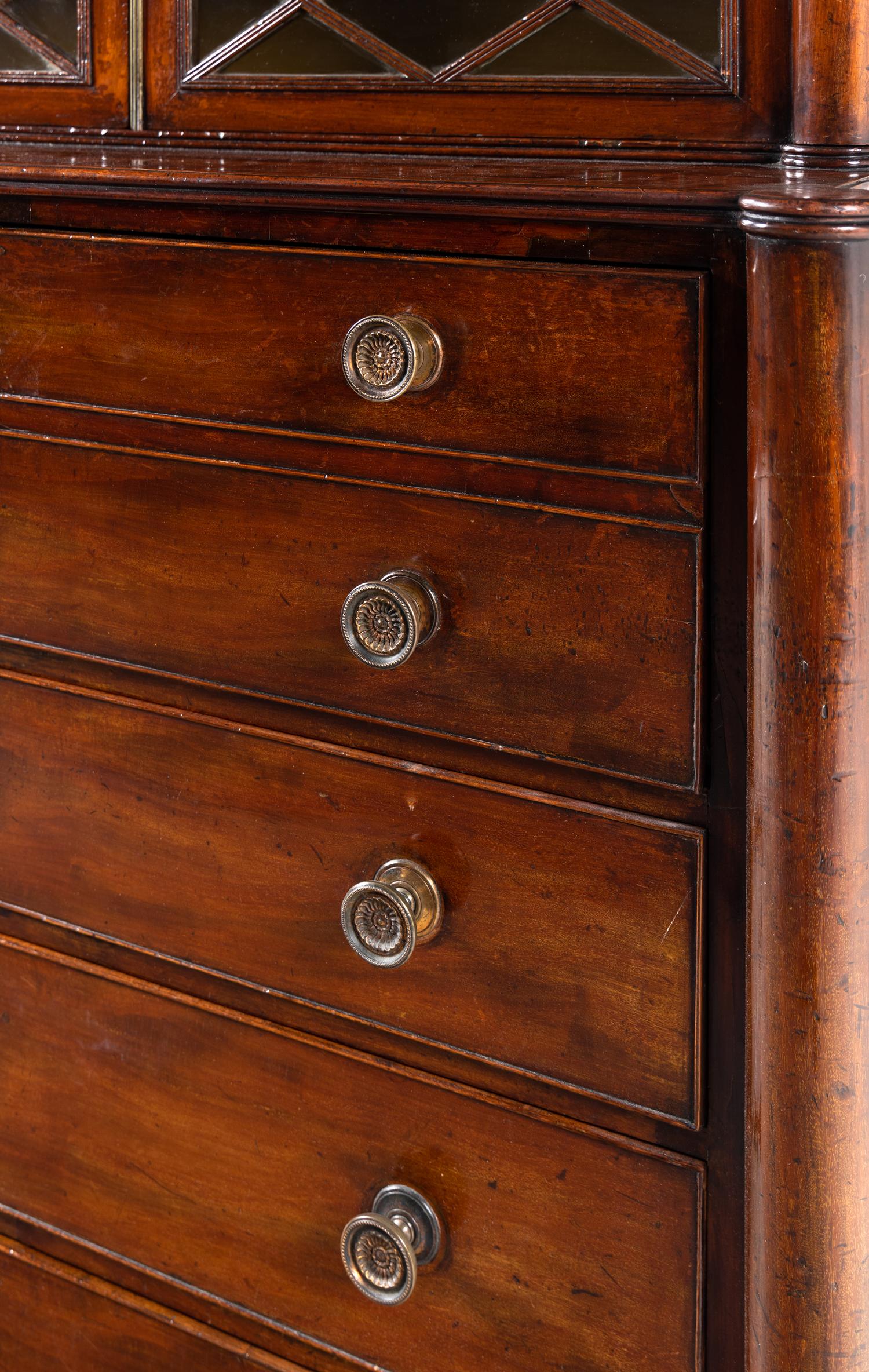 A Regency Mahogany Bureau Bookcase