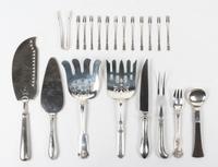 A Collection of American and English Silver Flatware and Serving Articles, of various makers, including examples from Tiffany & Co. and