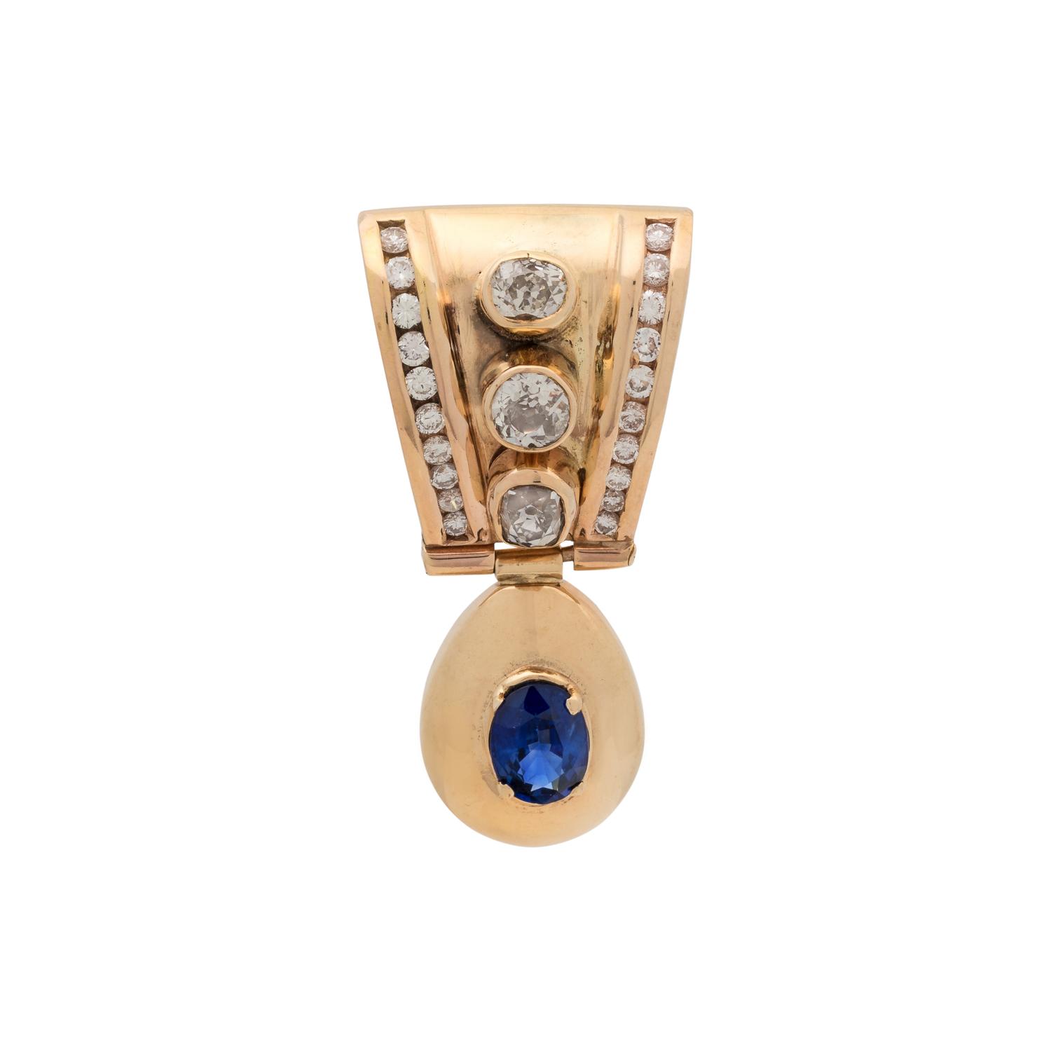 DIAMOND AND SAPPHIRE PENDANT