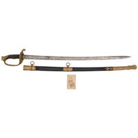 Imported US Model 1850 Foot Officers Sword Presented to Capt. E.R. Lee 11th CT from the Sharps Rifle Factory - KIA at New Bern with CDV