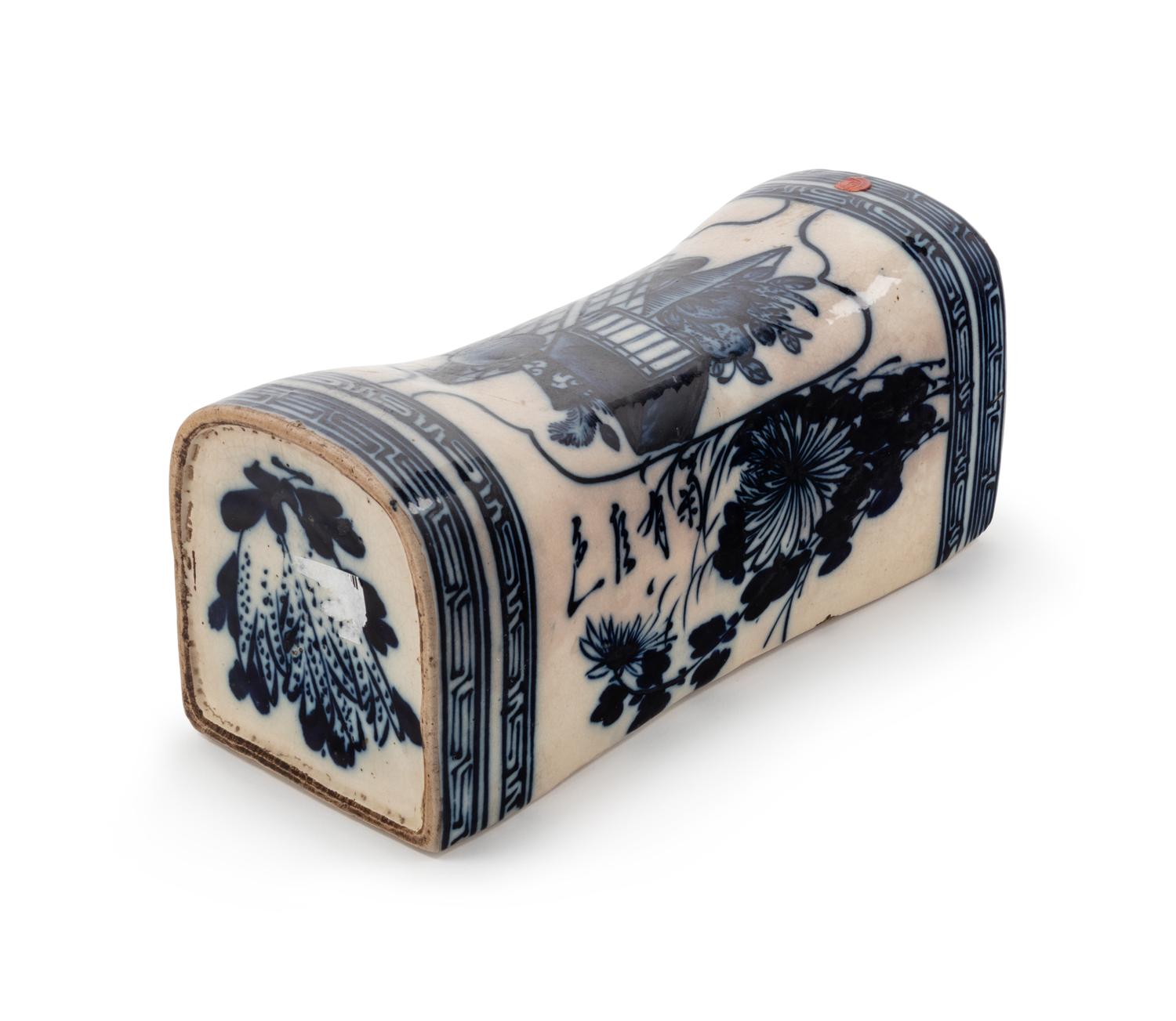 A Chinese Blue and White Porcelain Pillow