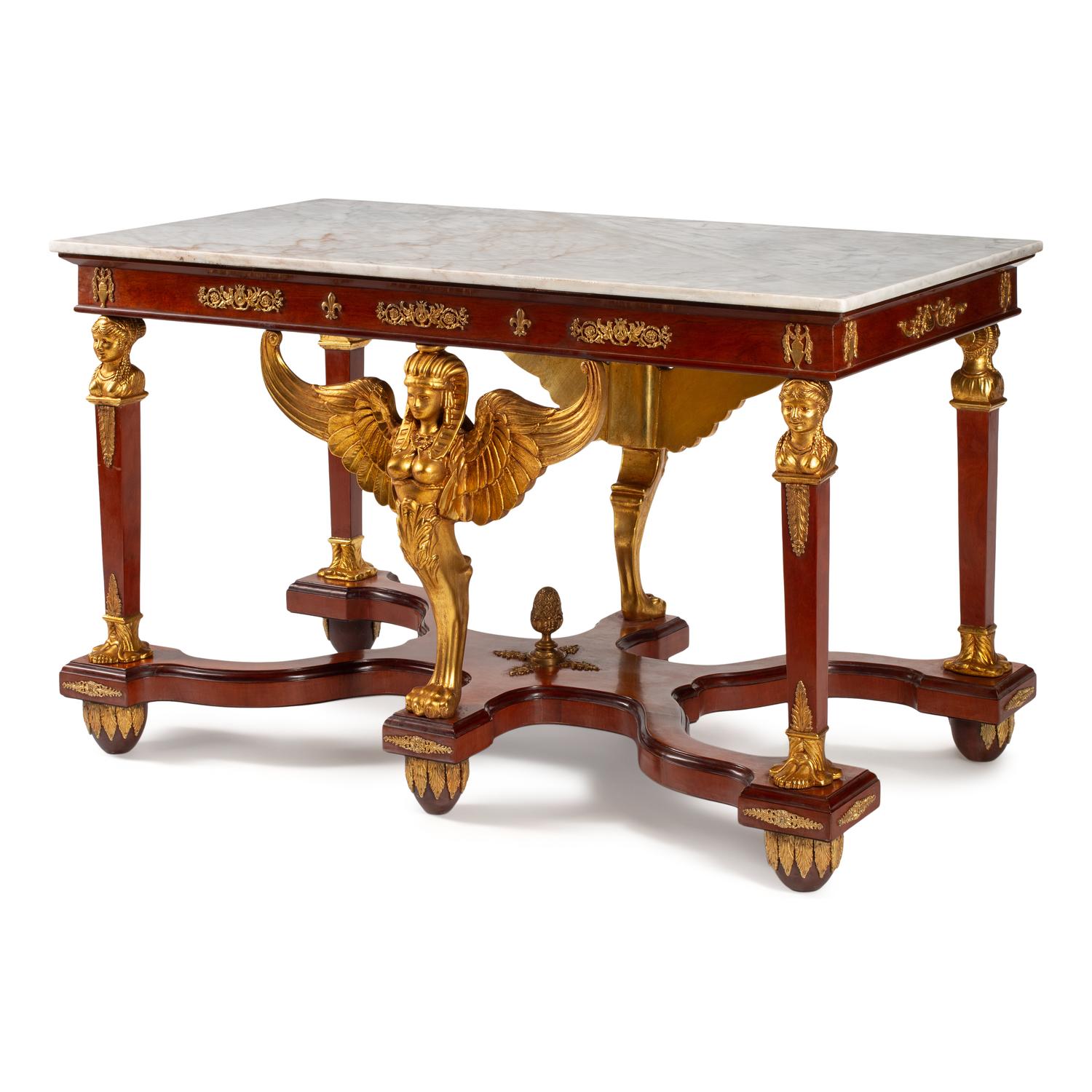 An Empire Style Marble-Top Center Table