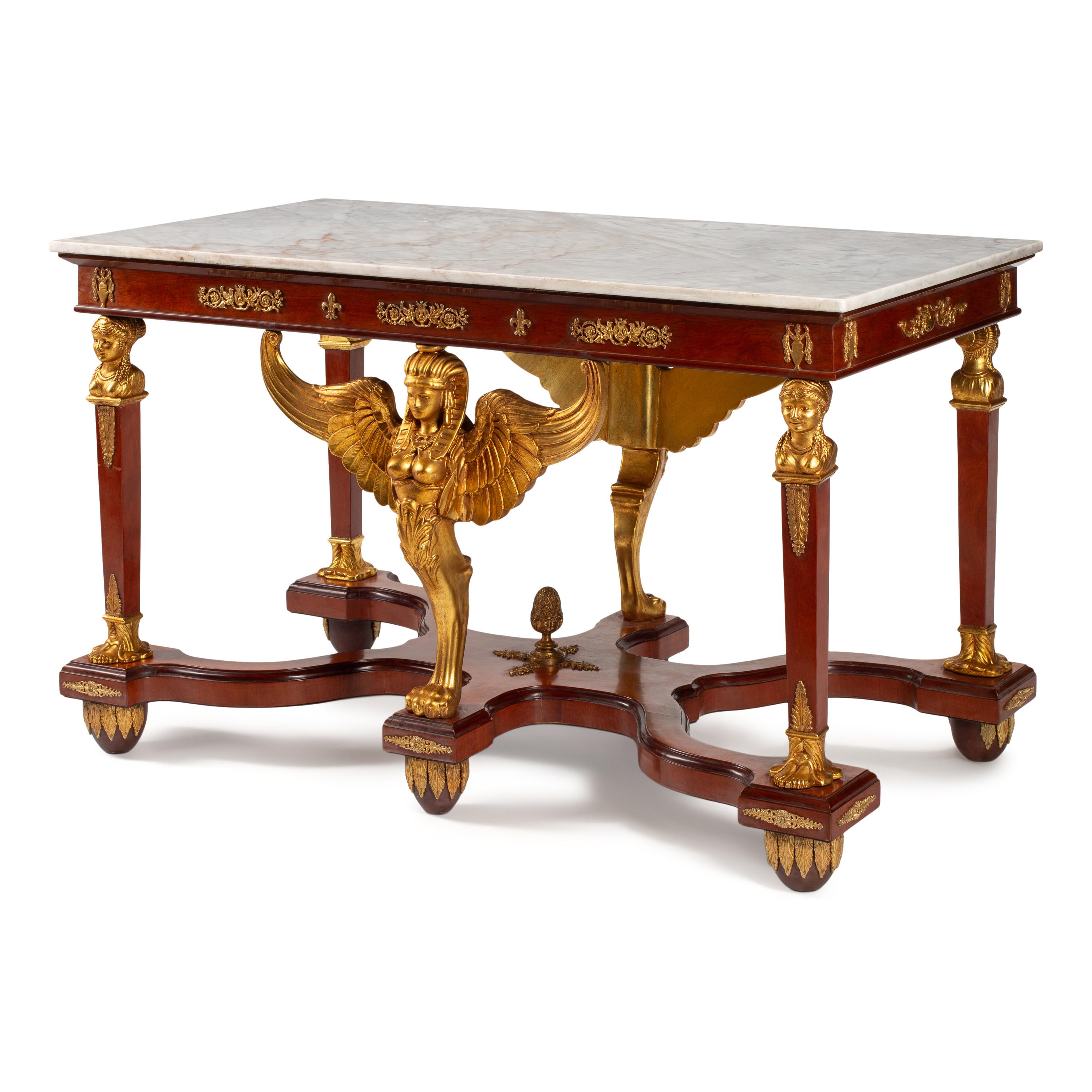 An Empire Style Marble-Top Center Table