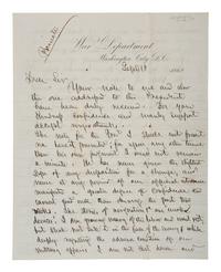 [CIVIL WAR]. STANTON, Edwin (1814-1869). Autograph letter signed ("Edwin M. Stanton") as Secretary of War, addressed to Edwards Pierrepont. Washington City, DC, 10 September 1862. With free franked envelope.