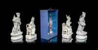 Three Pairs of Chinese Porcelain Figures