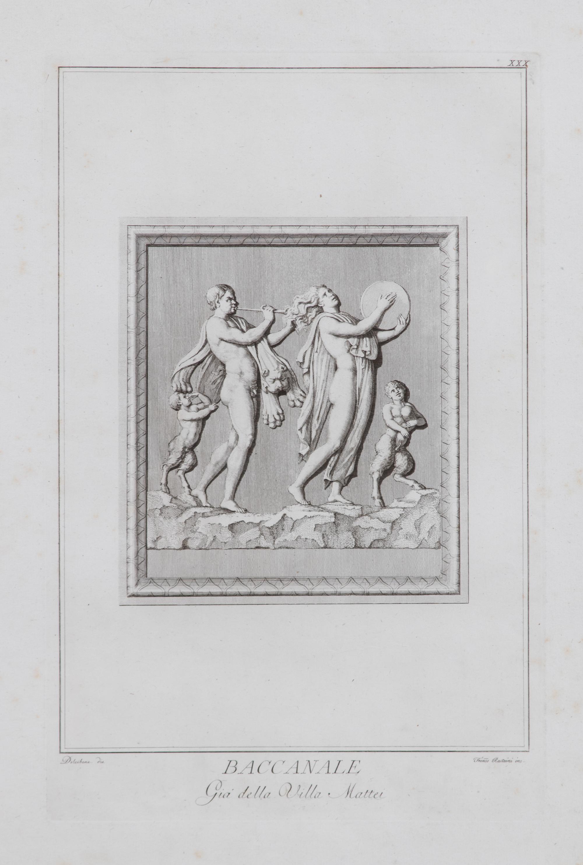 Two Italian Framed Engravings: Sabina and Bacanale