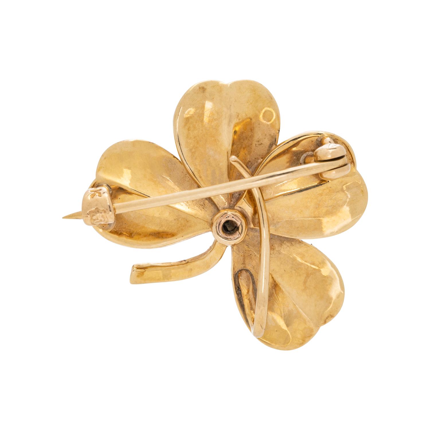 ANTIQUE, SEED PEARL CLOVER PENDANT/BROOCH