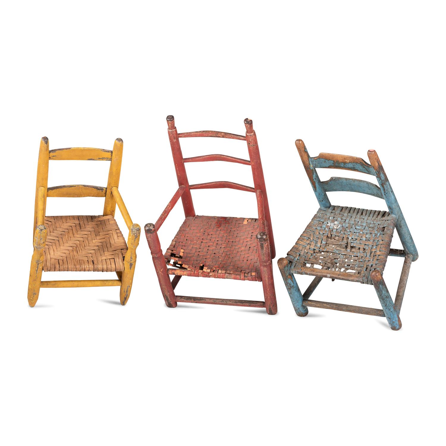 Three Paint Decorated Child's Chairs