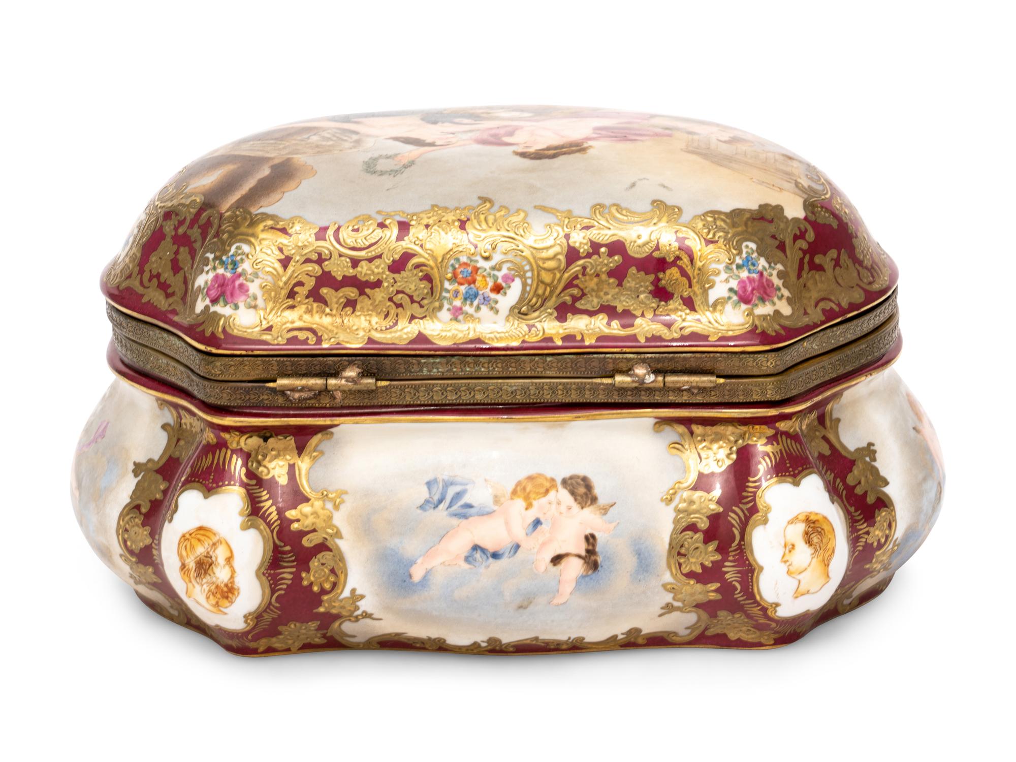 A Sèvres Style Porcelain Table Casket