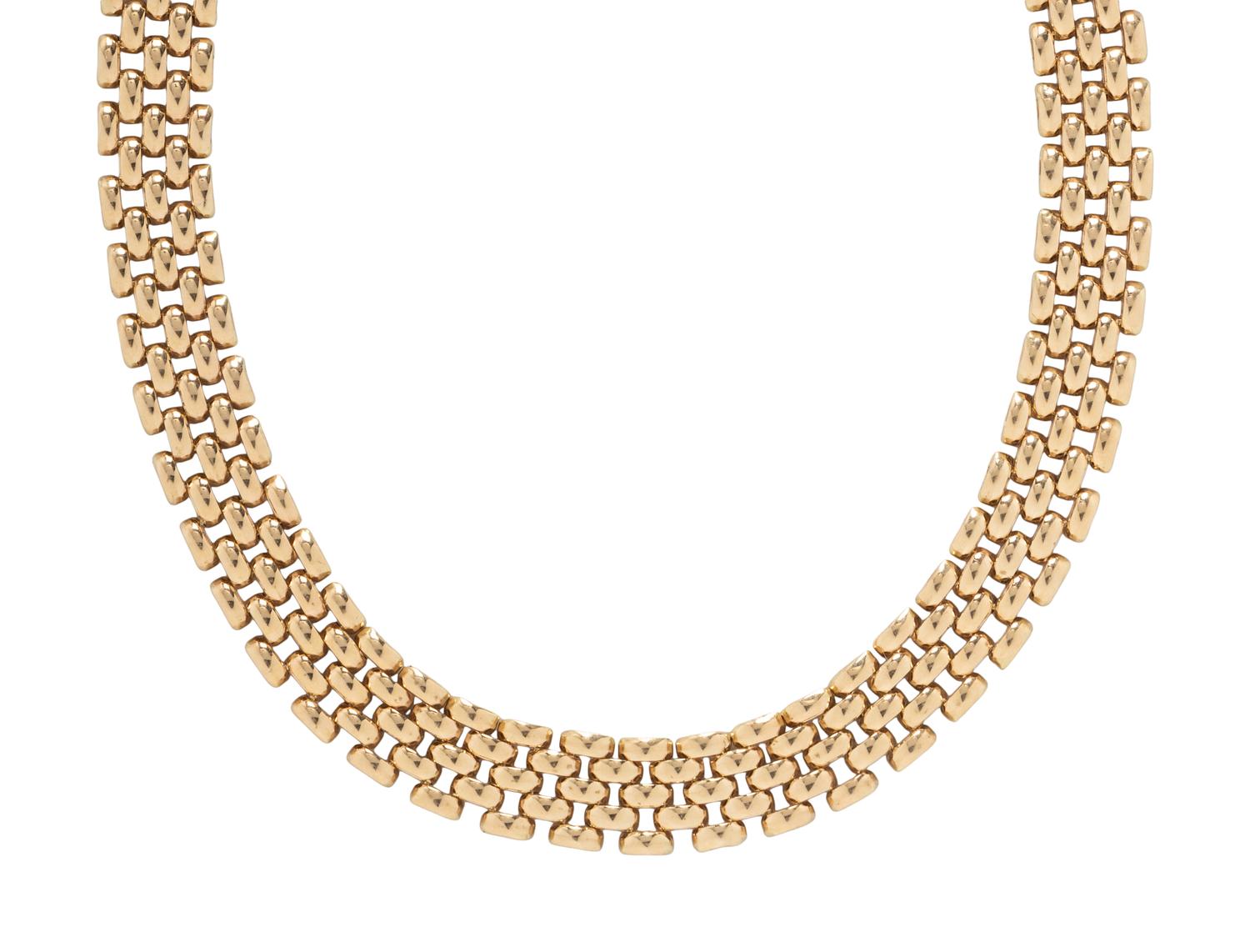 YELLOW GOLD BRICK LINK NECKLACE