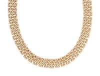 YELLOW GOLD BRICK LINK NECKLACE