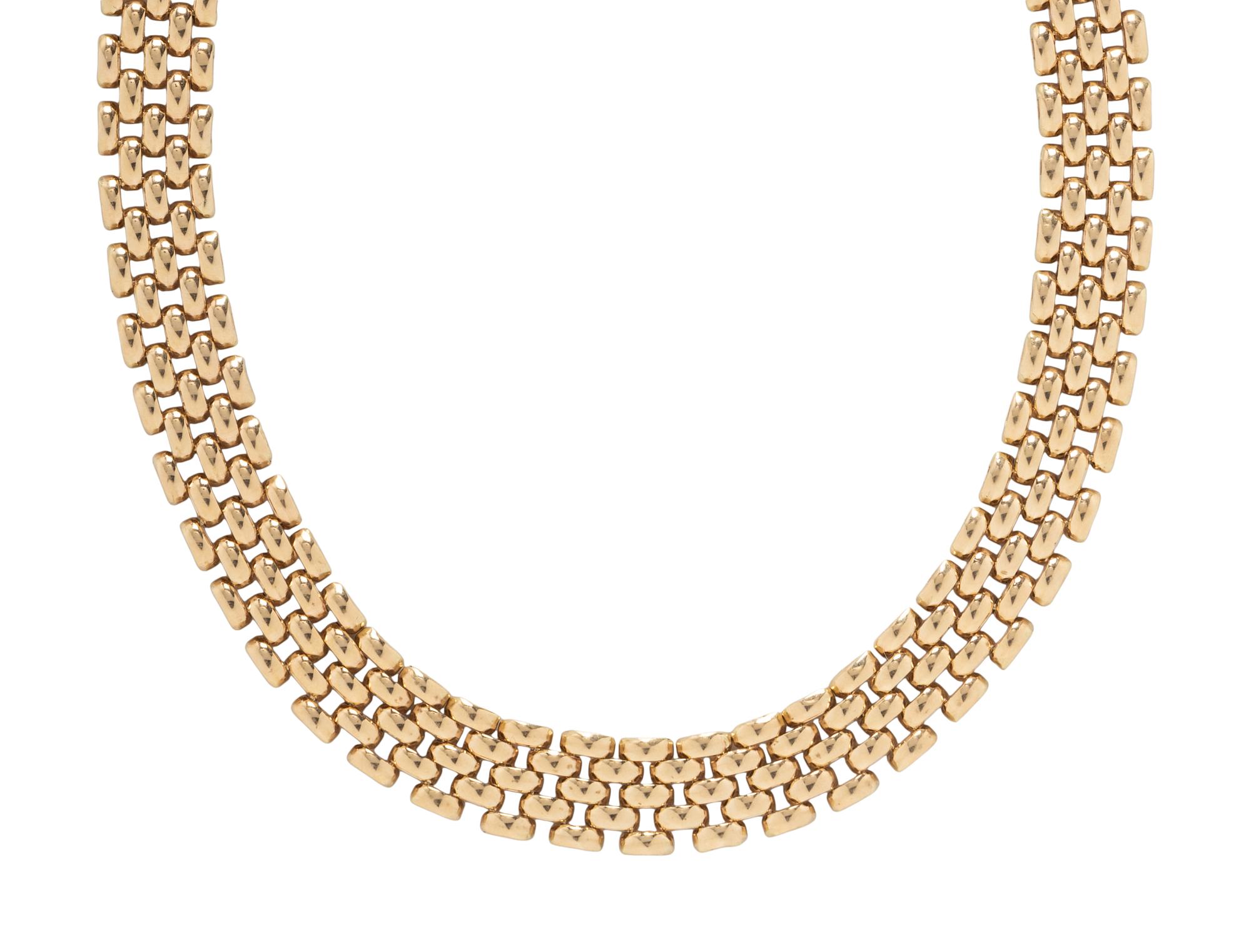 YELLOW GOLD BRICK LINK NECKLACE