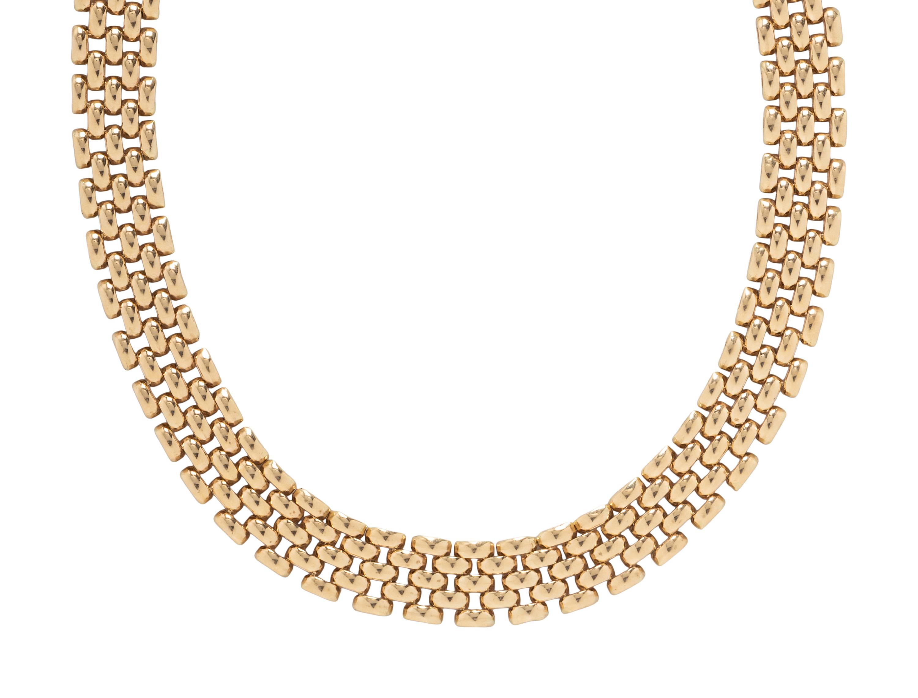 YELLOW GOLD BRICK LINK NECKLACE