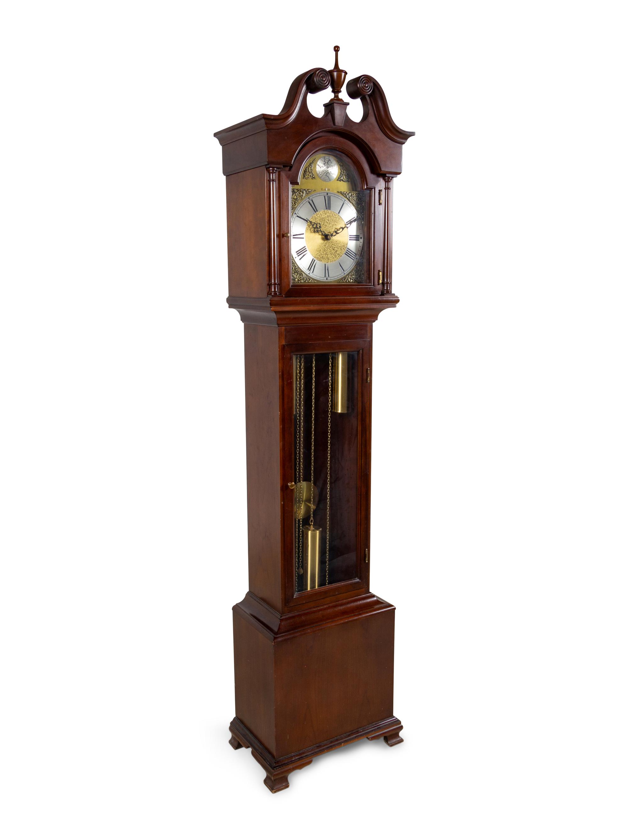 An Elgin Mahogany Tall Case Clock