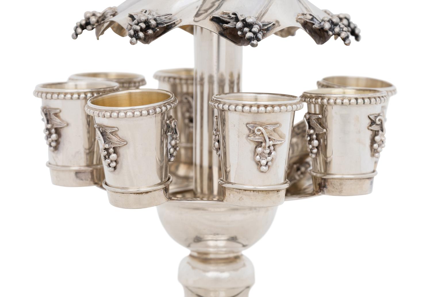 An Israeli Silver Kiddush Wine Fountain