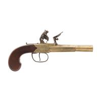 Brass Boxlock Flint Overcoat Pistol by Twigg