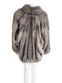 Fox Fur and leather Coat, 1980-90s