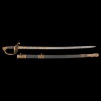 Cased Damascus Bladed Import 1850 Staff & Field Officers Sword Presented to Capt. (Major) William Wood - 9th NY Heavy Artillery with Belt and Sash