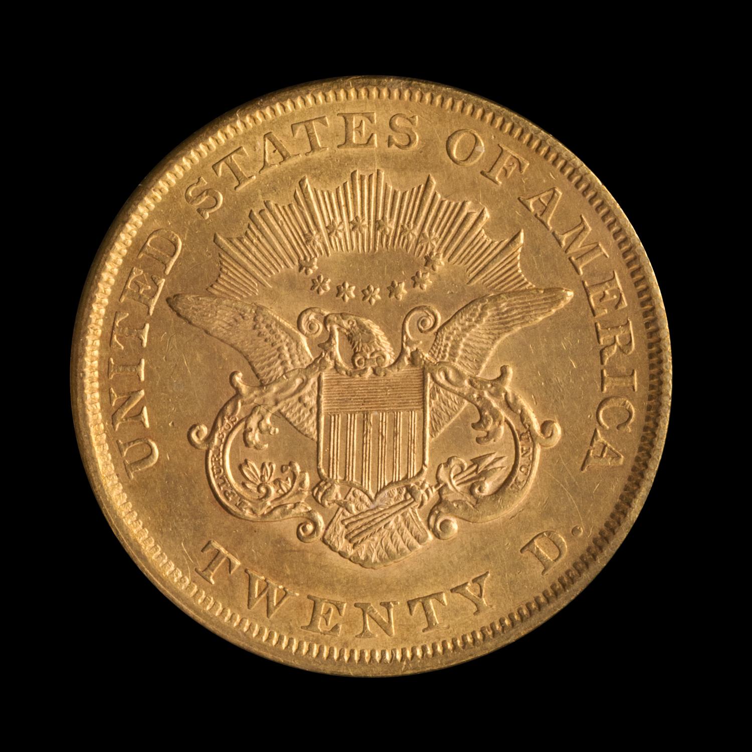 A United States 1853 Liberty Head $20 Gold Coin