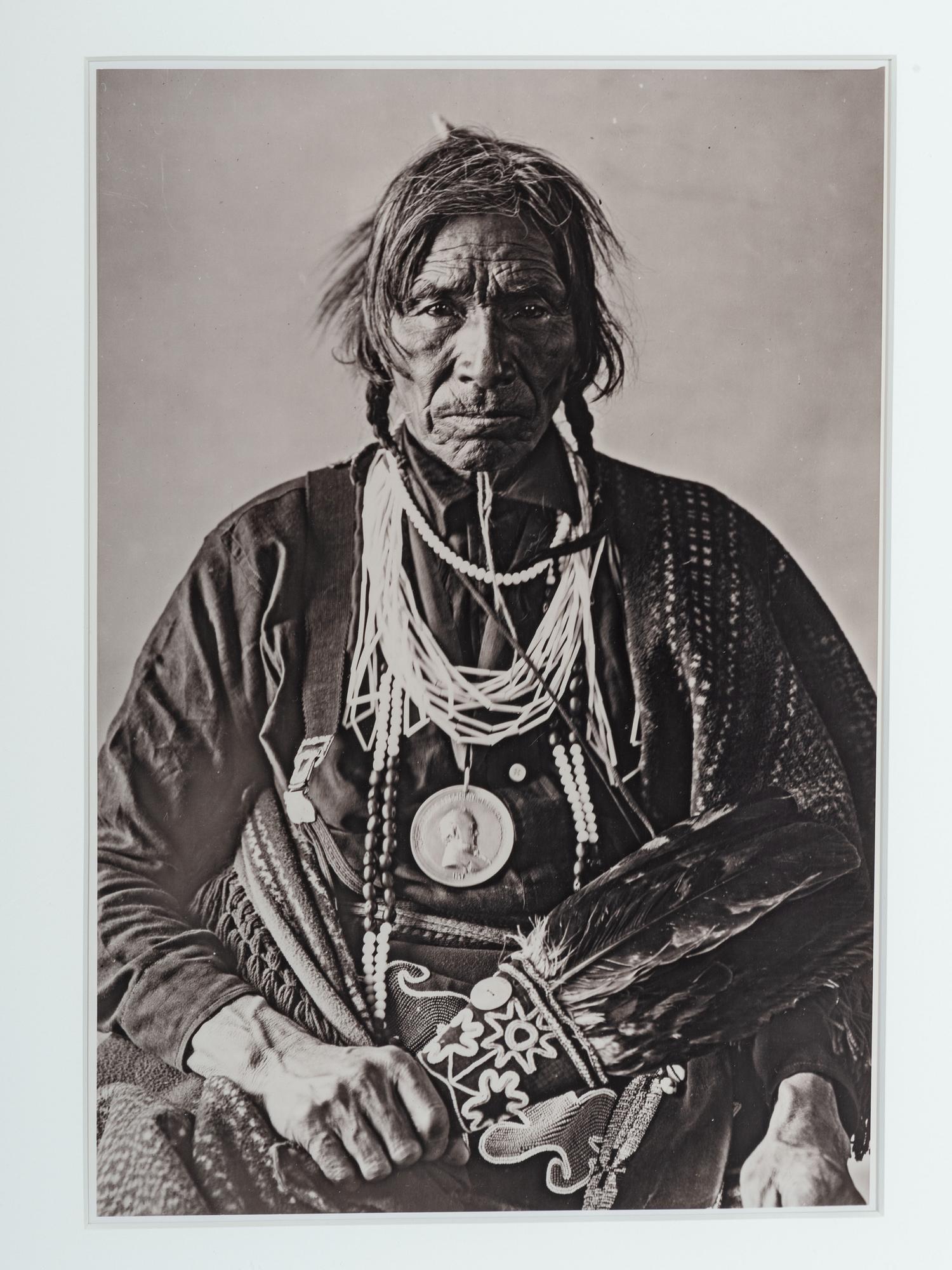 [NATIVE AMERICANS]. A group of photographs and prints of Native American subjects, highlighted by cabinet card of Oglala Lakota Chief Low Dog.