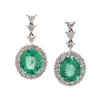 PARAIBA-TYPE TOURMALINE AND DIAMOND EARRINGS