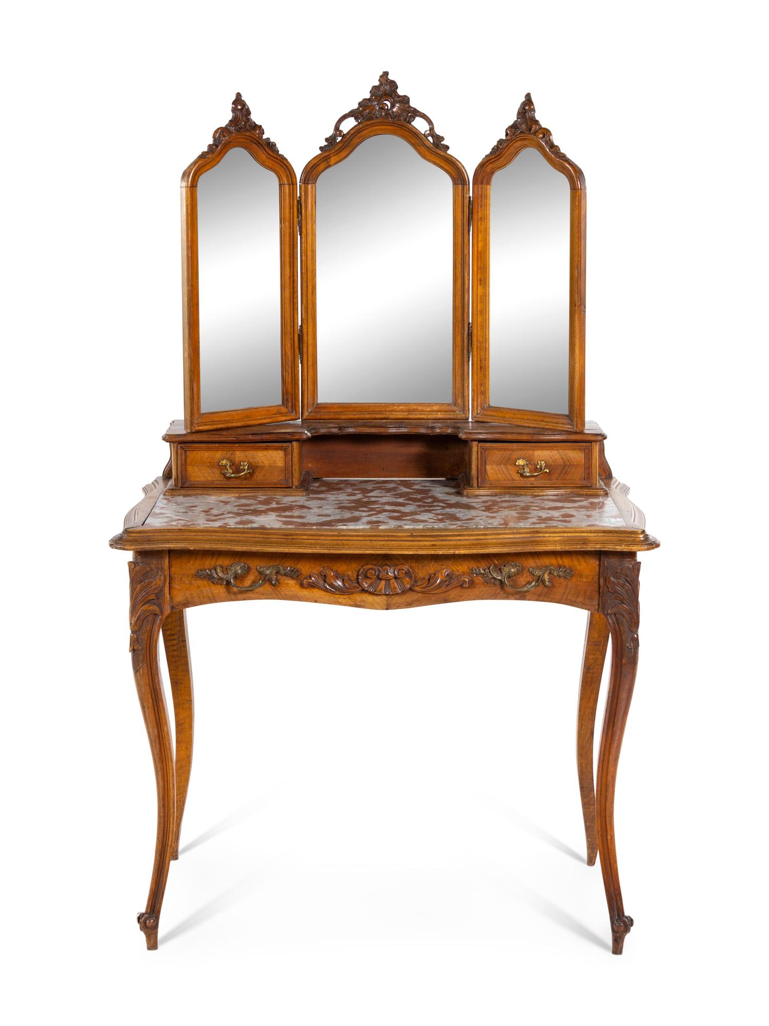 A Louis XV Style Walnut Dressing Table