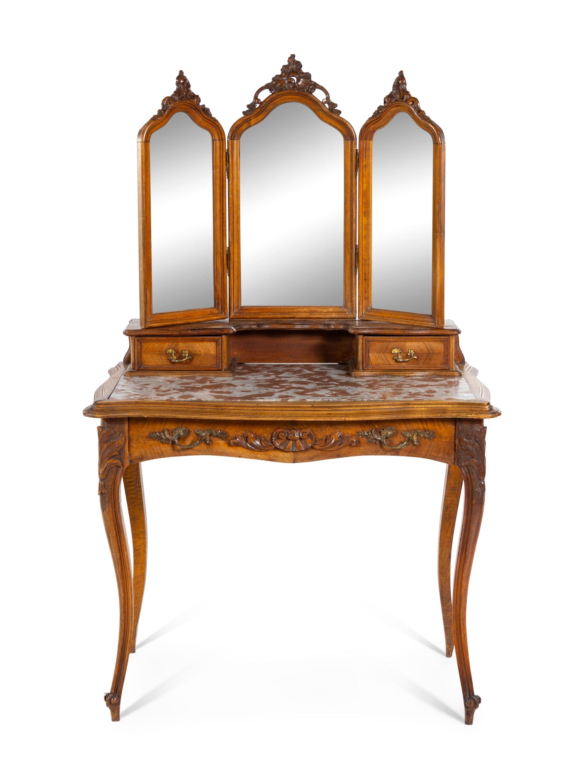 A Louis XV Style Walnut Dressing Table
