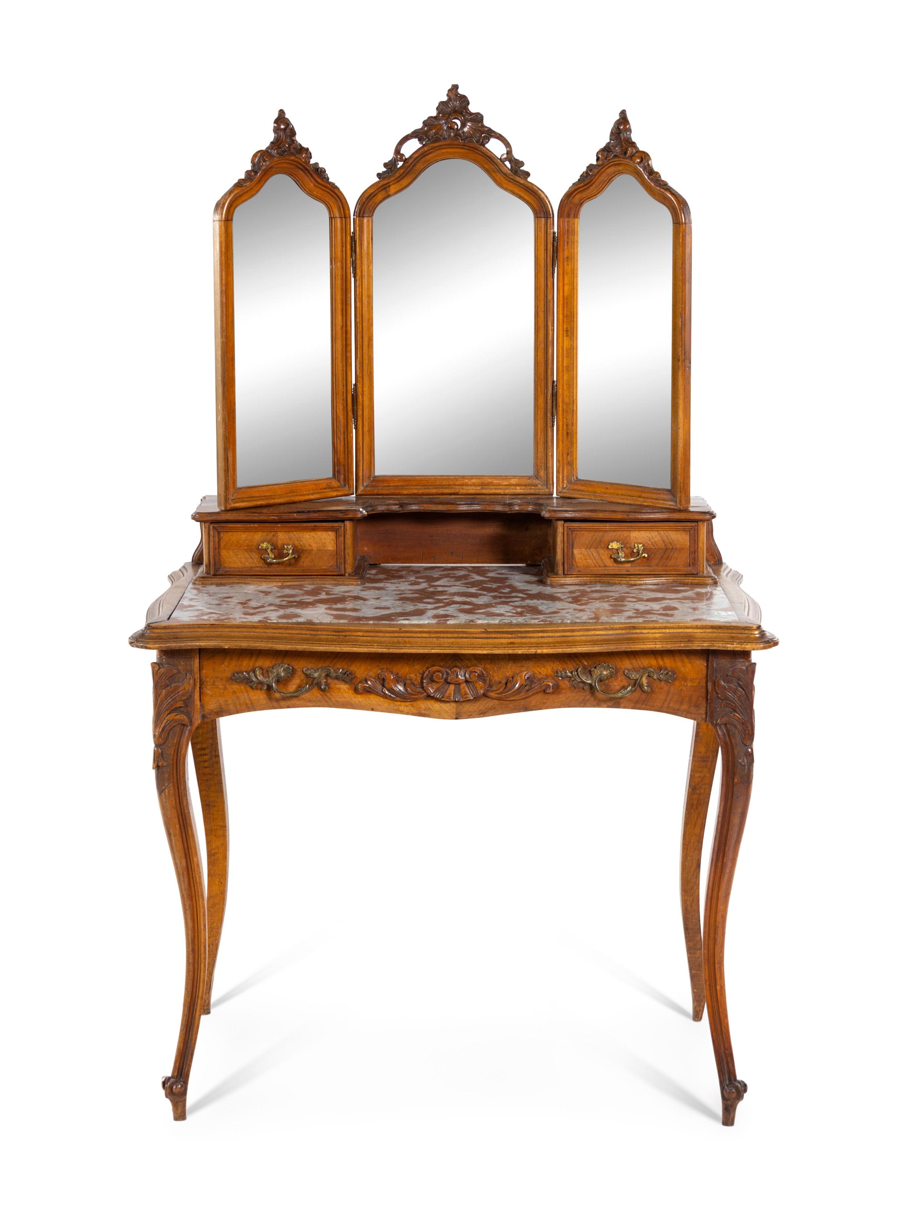 A Louis XV Style Walnut Dressing Table
