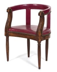 A Regency Mahogany and Leather Library Chair — 19TH CENTURY