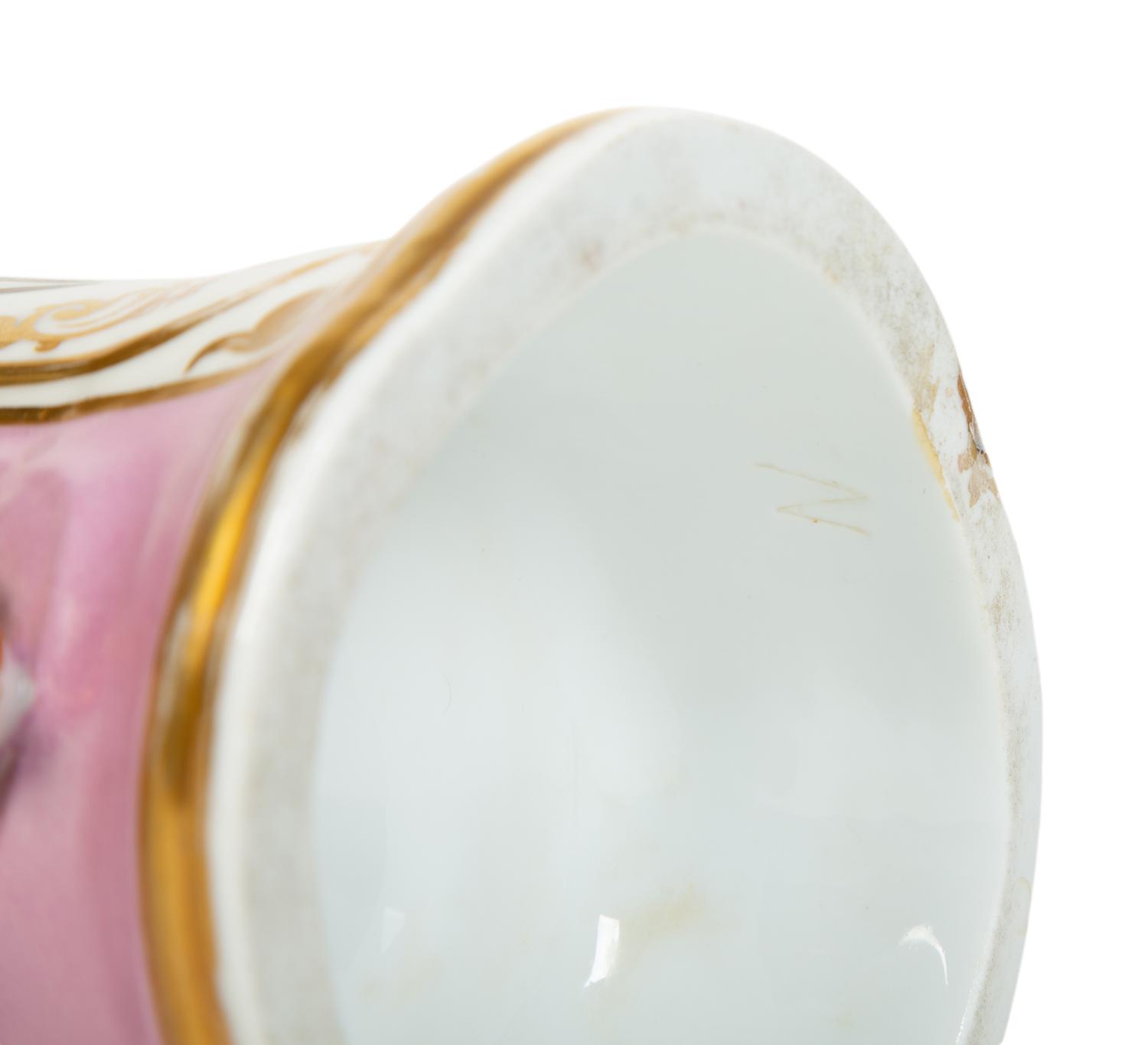 Two Continental Painted and Gilded Porcelain Vases