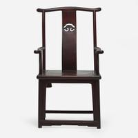 A Chinese hardwood armchair, possibly hongmu, Sichutou Guanmaoyi 硬木四出头官帽椅 或红木 Qing dynasty ?