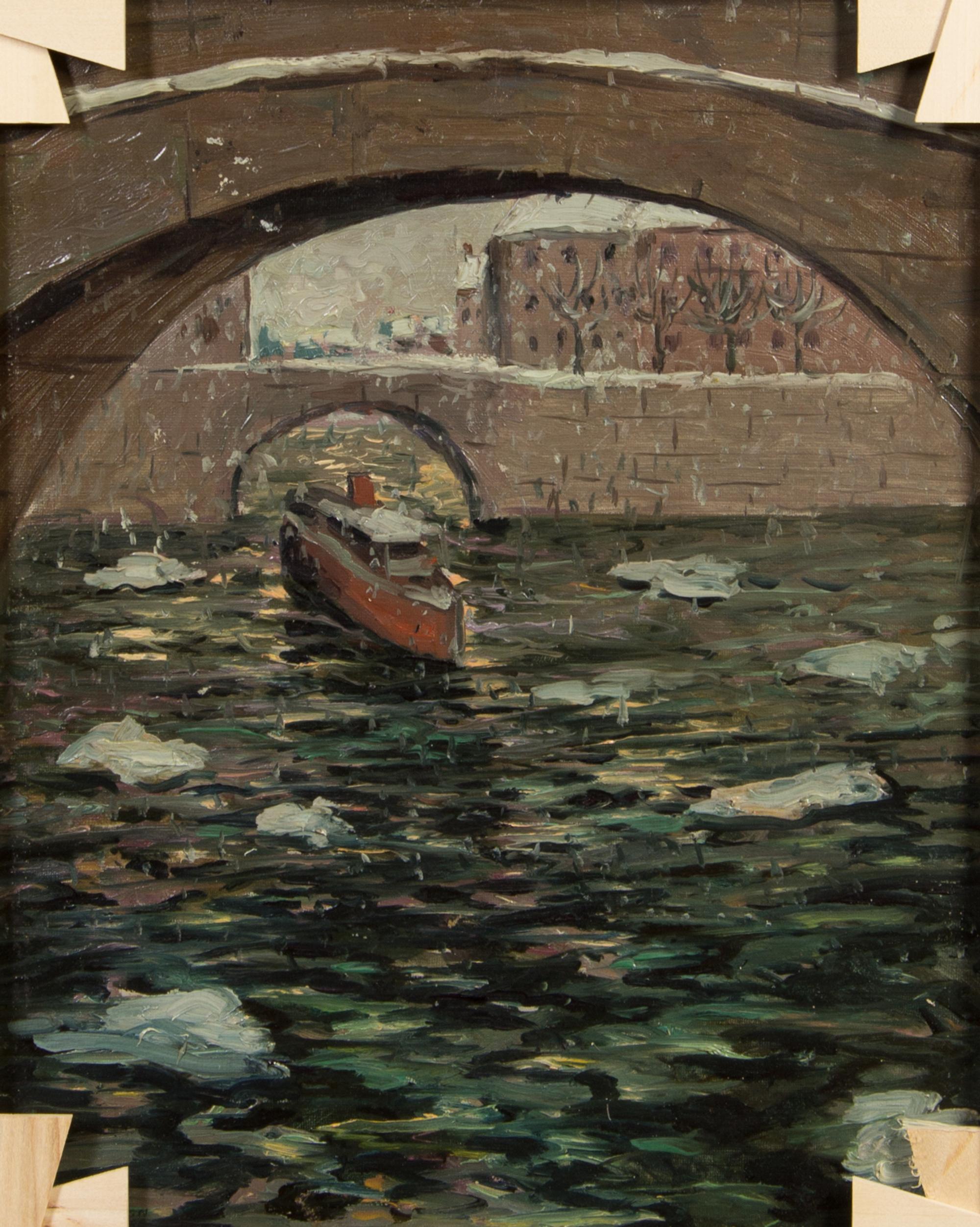 Ernest Lawson, (American, 1873-1939), Spring Landscape and Harbor Scene (a double sided work)