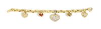 An 18 Karat Yellow Gold and Diamond Charm Bracelet, Stambolian, 32.60 dwts.