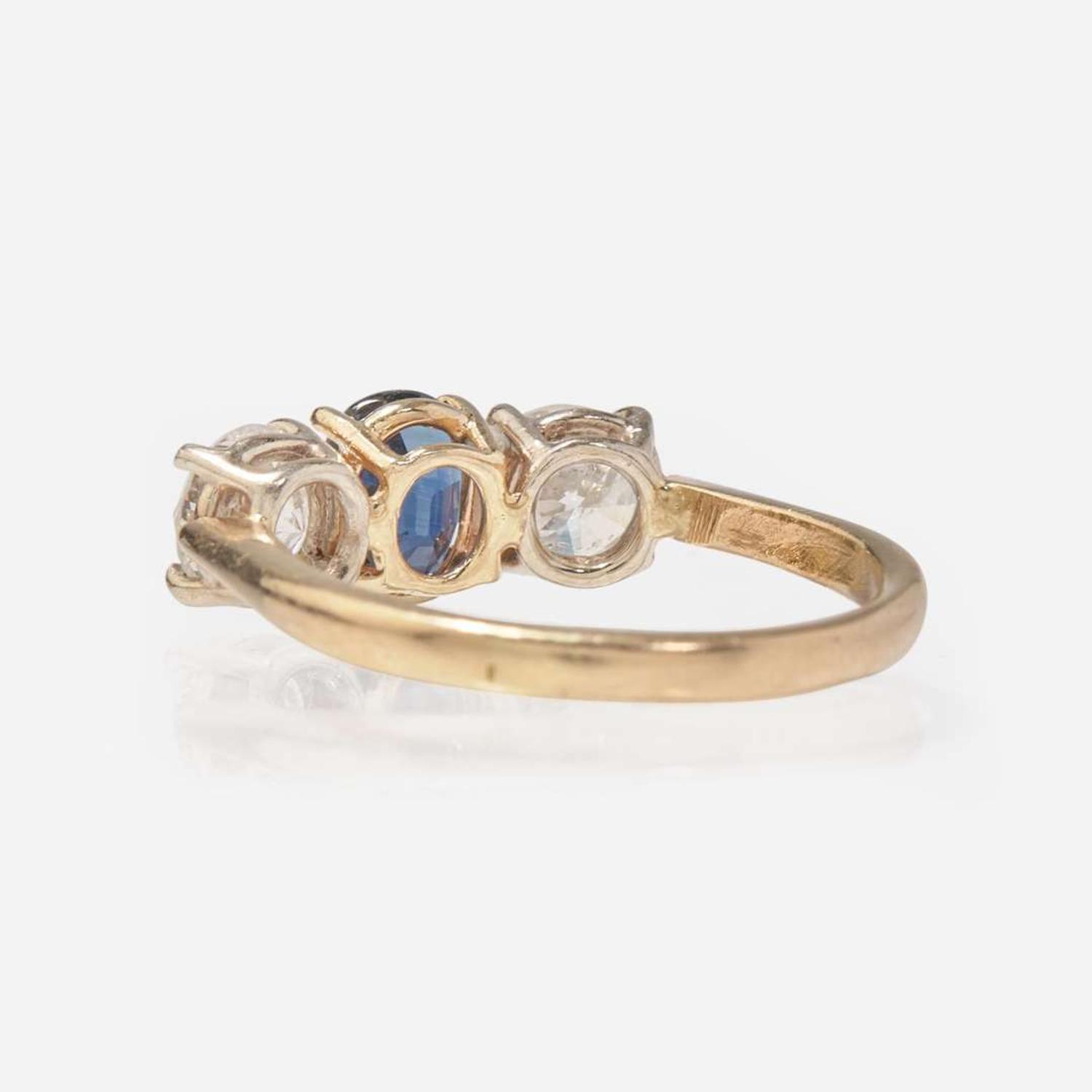Three-Stone Sapphire and Diamond Ring