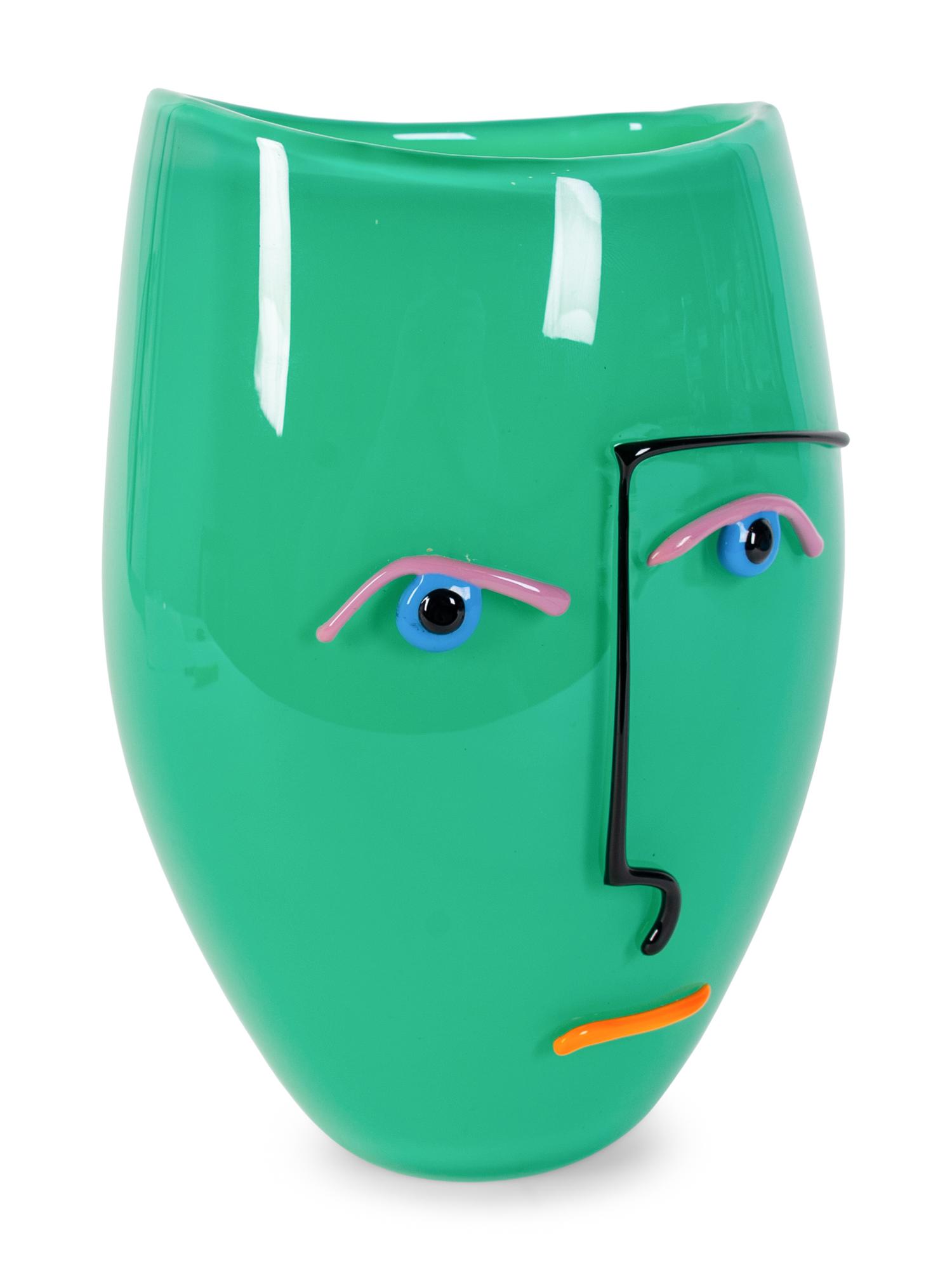 An Orrefors Glass Face Vase — DESIGNED BY ANNE NILSSON, 20TH CENTURY