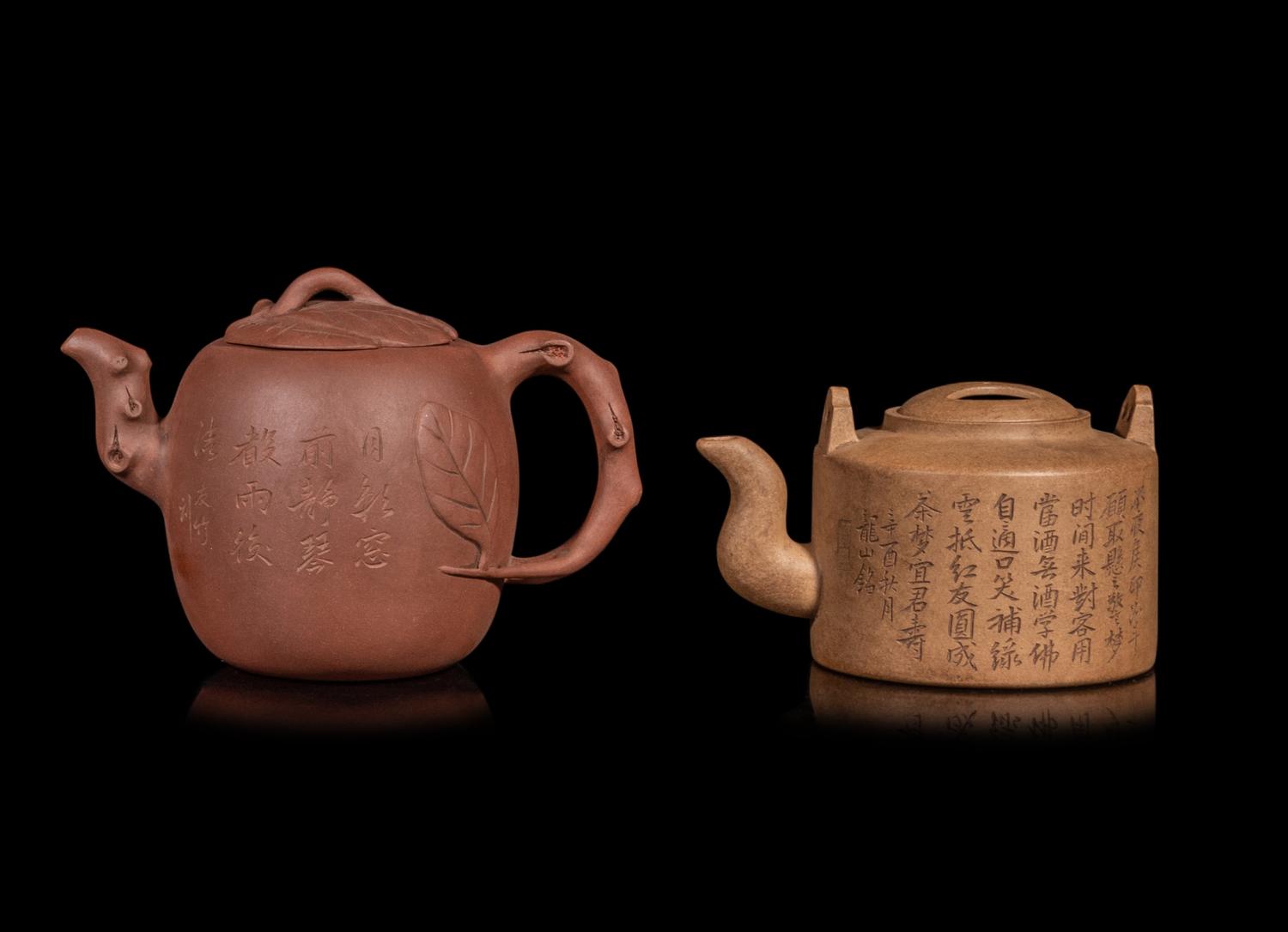 Two Chinese Yixing Zisha Pottery Teapots