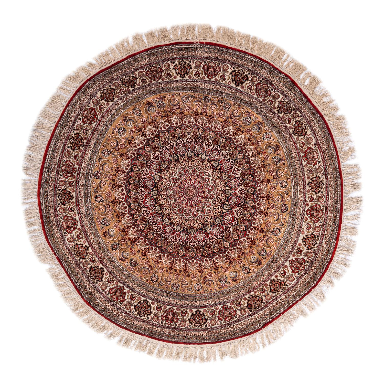 A Round Silk Rug