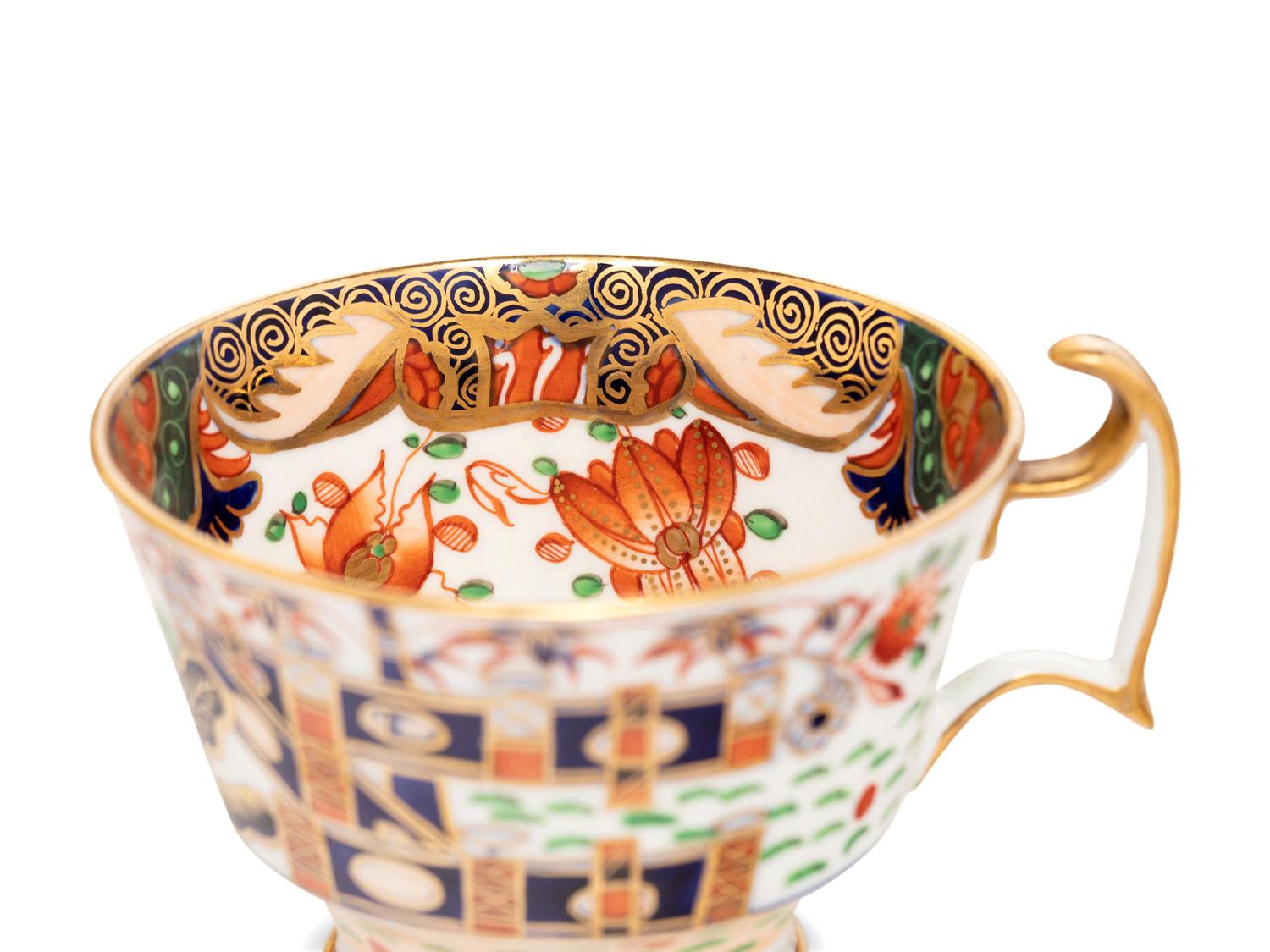 A Set of Twelve Spode Imari Style Porcelain Cups with Saucers