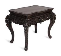 A Japanese Carved Wood Table